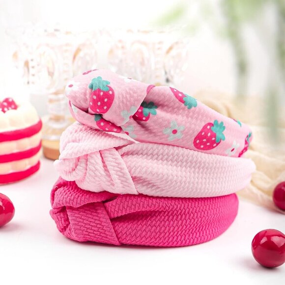 Girls Headbands Pink Set Non-Slip Knotted Summer Hair Accessories for Toddlers main image 6